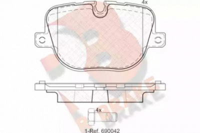 R BRAKE rb1952 -  Комплект тормозных колодок, дисковый тормоз